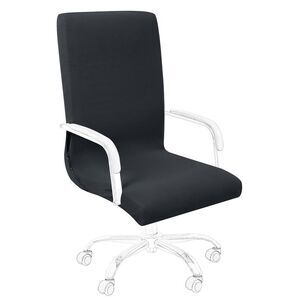 Stretch Jacquard Office Cover Swivel Chair Protector Medium Gray